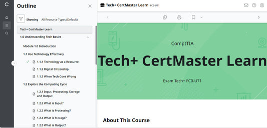 Best Price CertMaster Learn Tech+ (V6)  - FC0-U71  (2 Months)