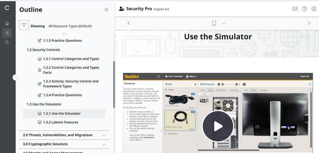 TestOut Security Pro for Security+ (SY0-701) -  Individual License : 12 Month Access