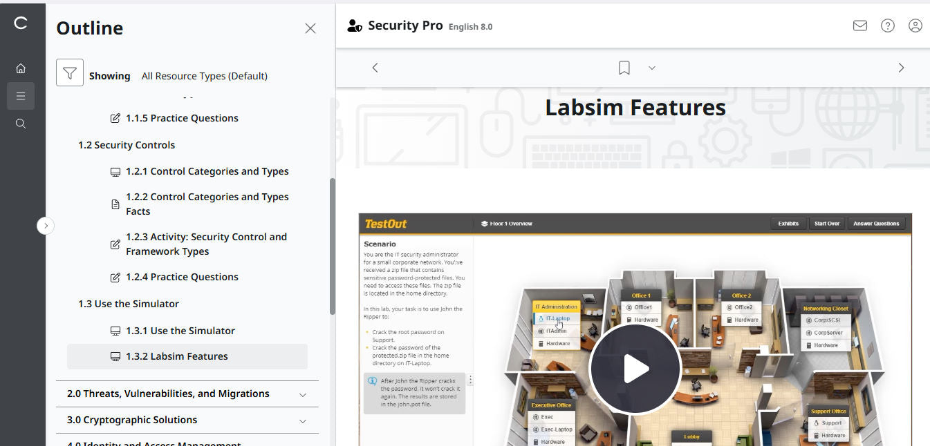 TestOut Security Pro for Security+ (SY0-701) for Student - 12 Month Access