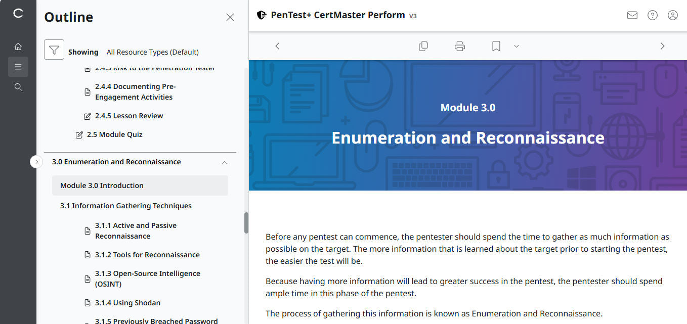 Best Value : CertMaster Perform CompTIA PenTest+ v3  (Exam PT0-003) - 3 Months Access , No Access Code