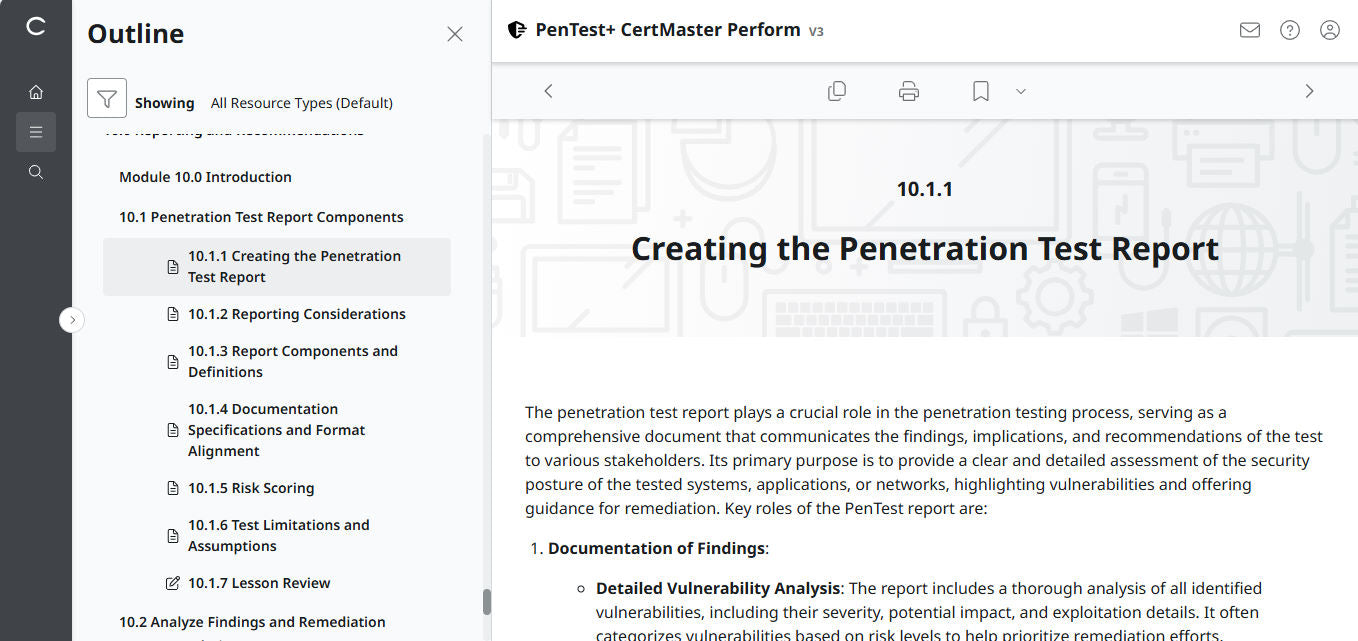 CertMaster Perform  CompTIA PenTest+ PT0-003 (V3)