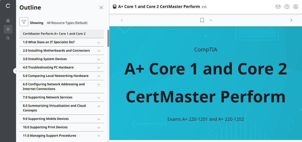 CertMaster Perform CompTIA A+ Core 1 & 2   (V15)