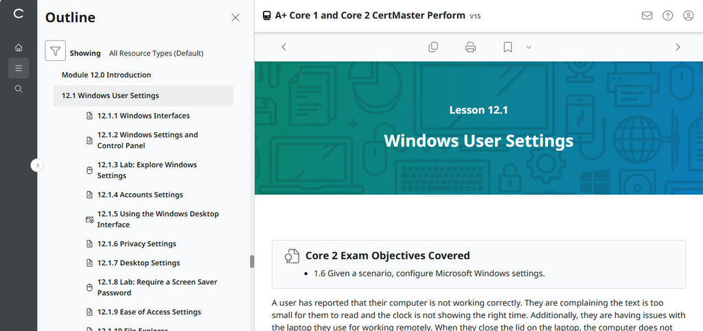 CertMaster Perform CompTIA A+ Core 1 & 2   (V15)