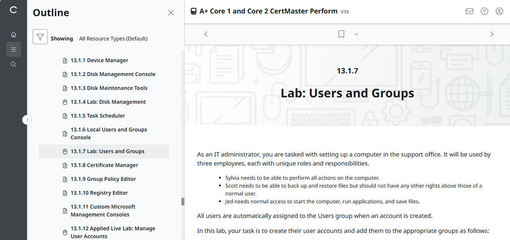 CertMaster Perform CompTIA A+ Core 1 & 2   (V15)