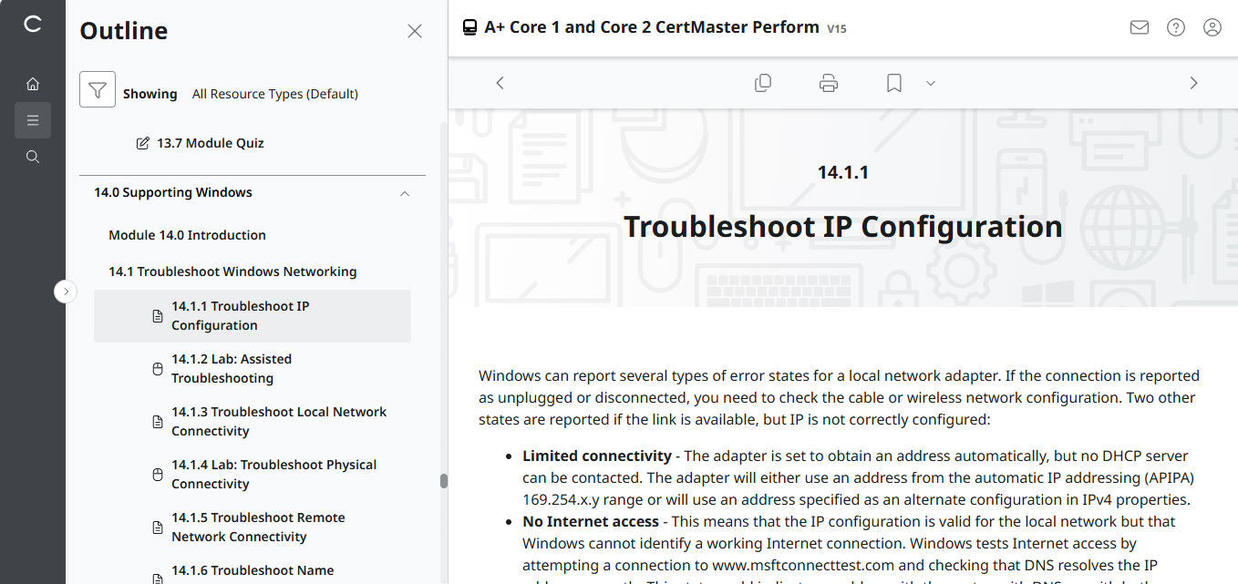 CertMaster Perform CompTIA A+ Core 1 & 2   (V15)