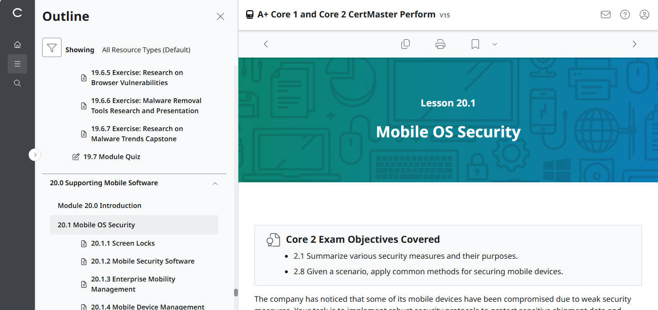 CertMaster Perform CompTIA A+ Core 1 & 2   (V15)