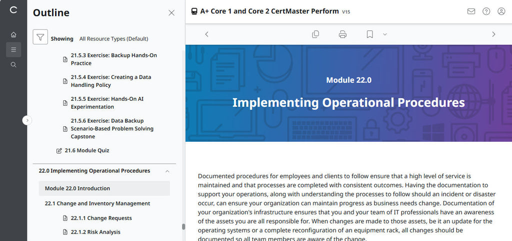 CertMaster Perform CompTIA A+ Core 1 & 2   (V15)