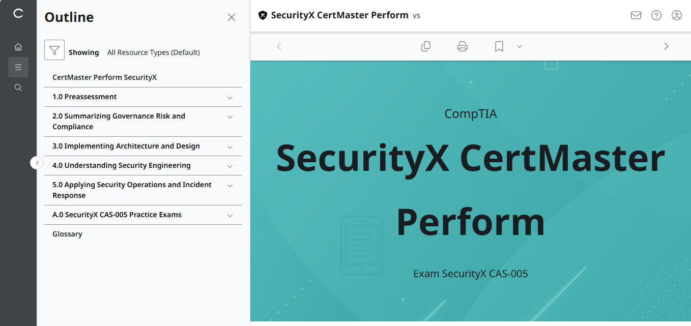 CompTIA CertMaster Perform  – SecurityX (Exam CAS-005)  Individual License
