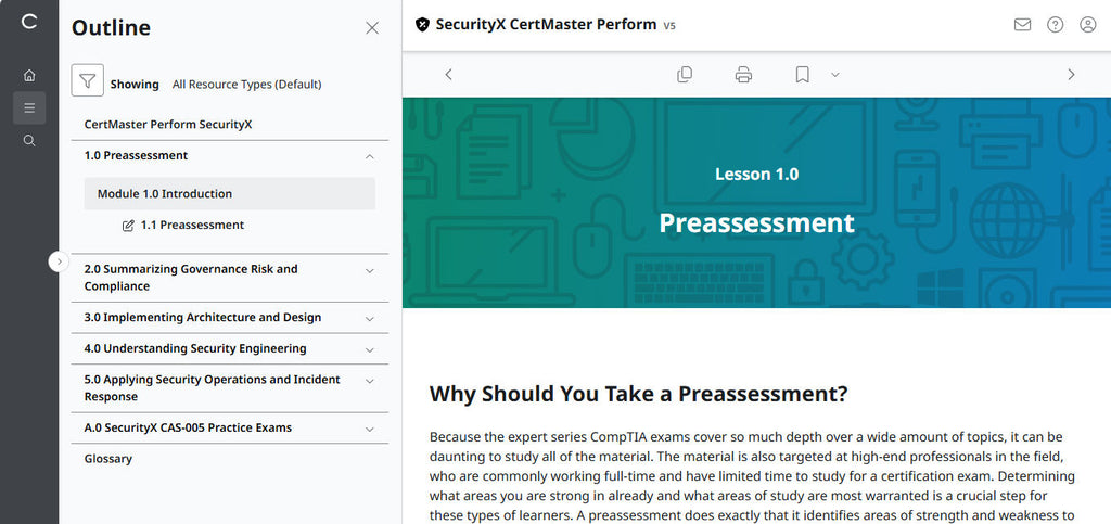 CompTIA CertMaster Perform – SecurityX CASP+ CAS-005 個人ライセンス