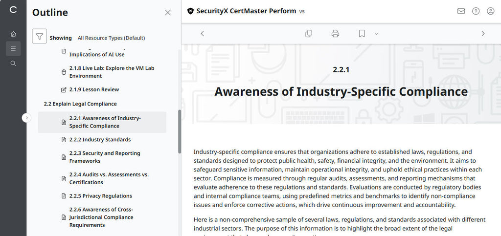 CompTIA CertMaster Perform – SecurityX CASP+ CAS-005 個人ライセンス