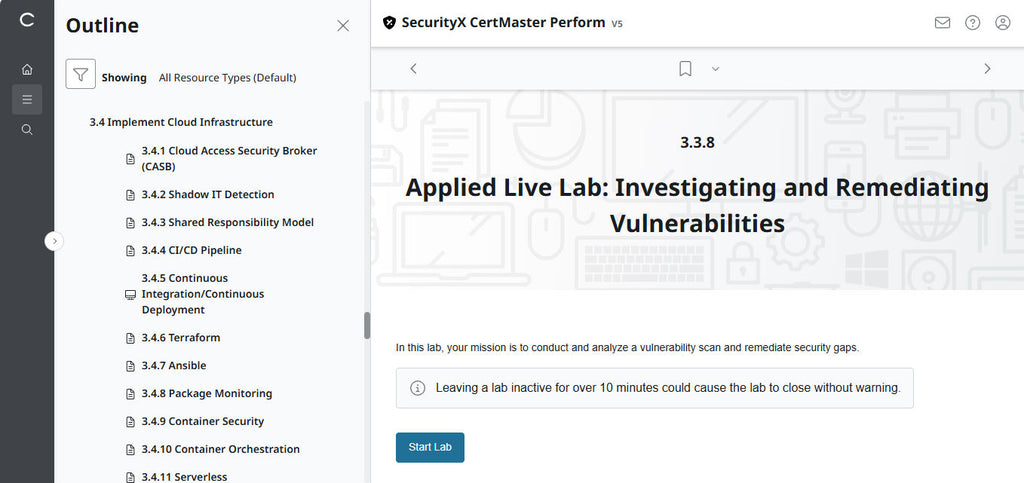 CompTIA CertMaster Perform – SecurityX CASP+ CAS-005 個人ライセンス