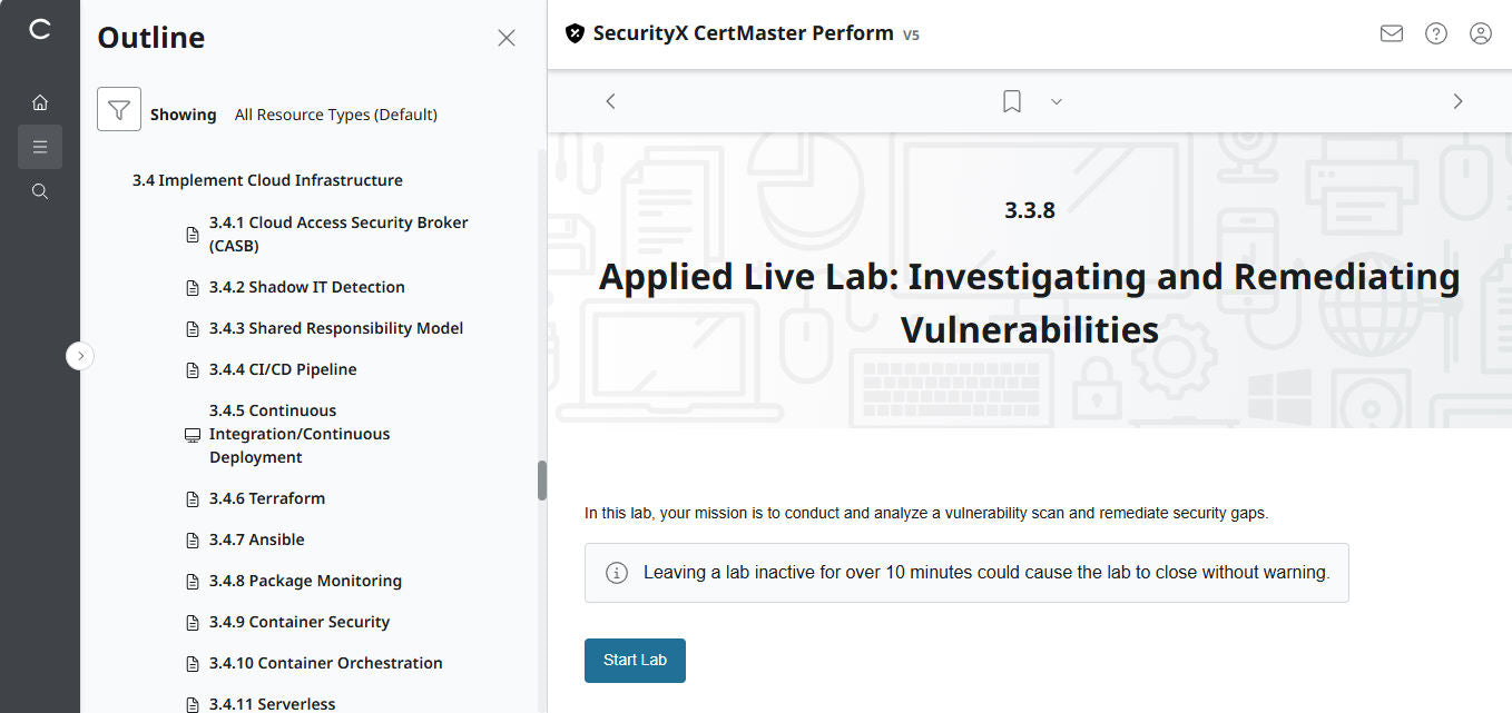 CompTIA CertMaster Perform – SecurityX CASP+ CAS-005 個人ライセンス