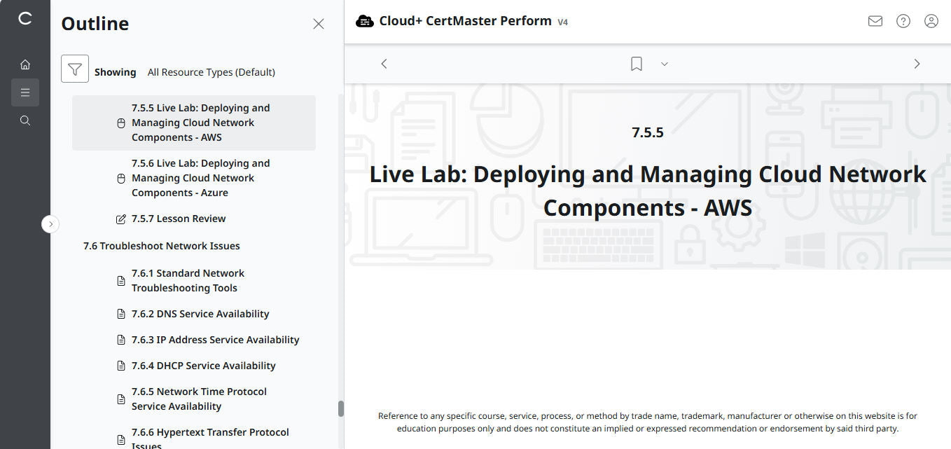 CompTIA Cloud+ CertMaster Perform (CV0-004)